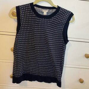 JCrew Navy Polka Dot Tank